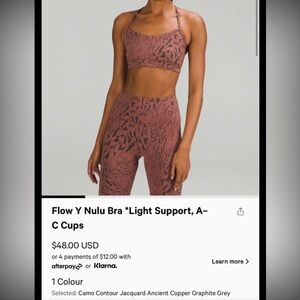 lululemon flow Y nulu bra light support A-C